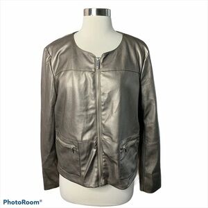 Liz Claiborne NWT Faux Leather Jacket Blazer